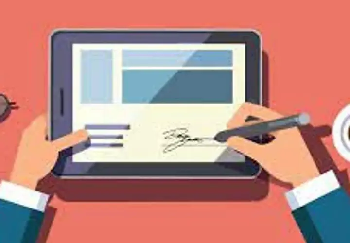 Firma digital en tablet. Es importante comprobar fecha caducidad certificado digital para asegurar su validez.