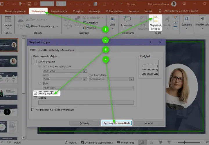 Jak łatwo ustawić numer slajdu i pokazać ich całkowitą liczbę w PowerPoint