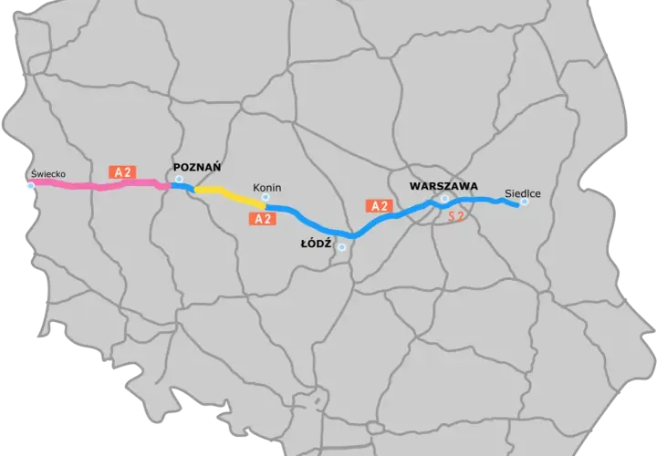 Ile bramek na autostradzie A2? Sprawdź, gdzie są punkty poboru opłat