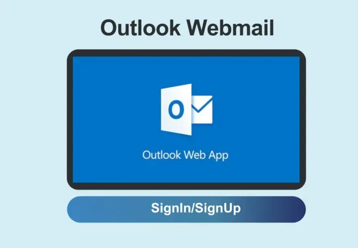 Connexion à Outlook Webmail pour votre échange de mails. Bouton "Sign In/Sign Up".