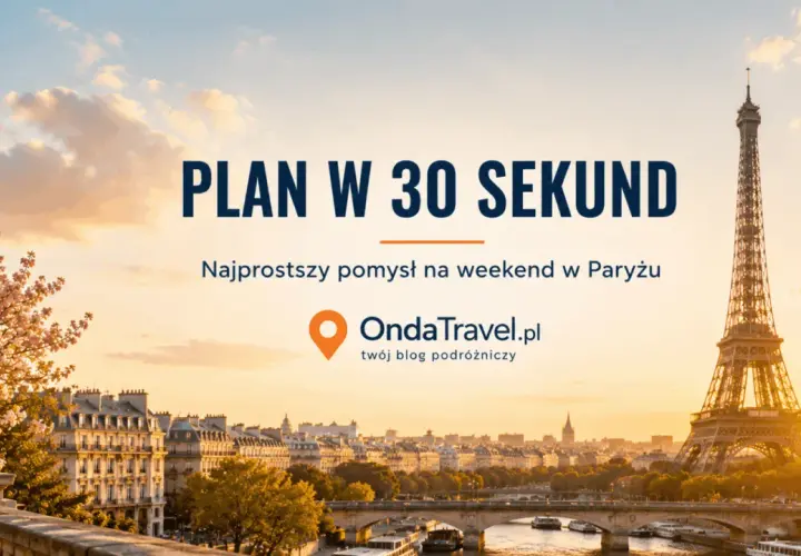 Widok na Paryż z Wieżą Eiffla i Sekwaną o zachodzie słońca.