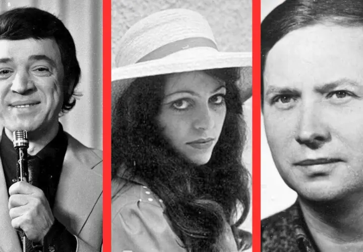 Trzech ikonicznych polskich piosenkarzy lat 70 i 80: Czesław Niemen, Maryla Rodowicz i Marek Grechuta.