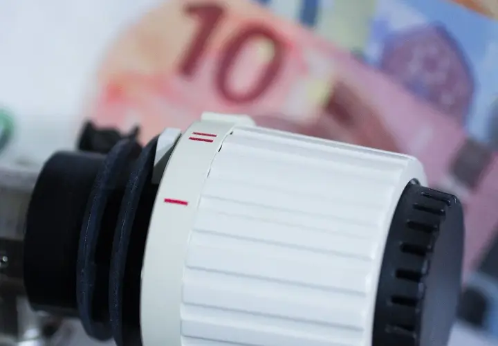 Termostat grzejnika i banknot 10 euro. Zastanawiasz się, ile kosztuje godzina grzania grzejnikiem olejowym?