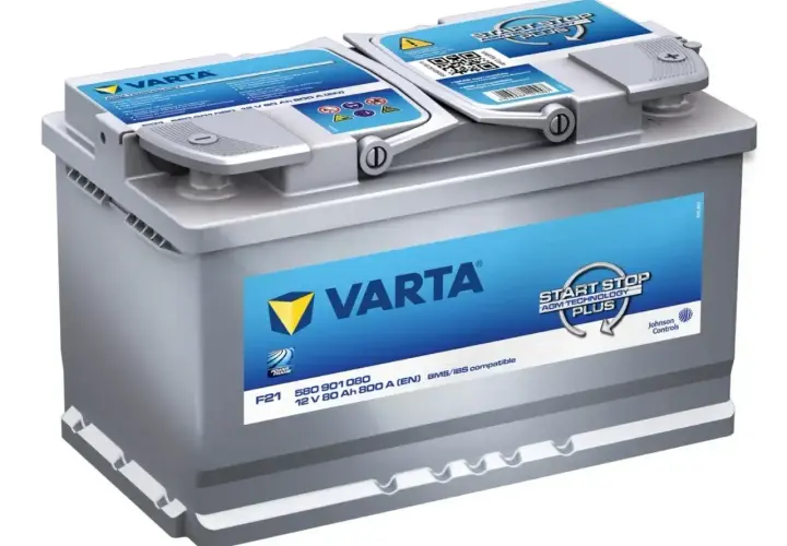 Akumulator Varta 12V 80Ah 800A z technologią AGM. Wysoka pojemność akumulatora zapewnia niezawodność.