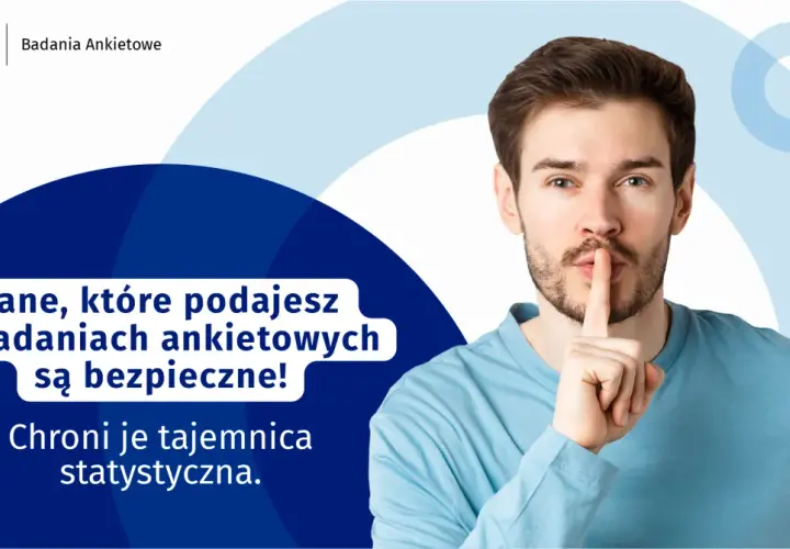 Mężczyzna z palcem na ustach zapewnia, że dane z badań CBOS są bezpieczne. Czy można odmówić udziału?