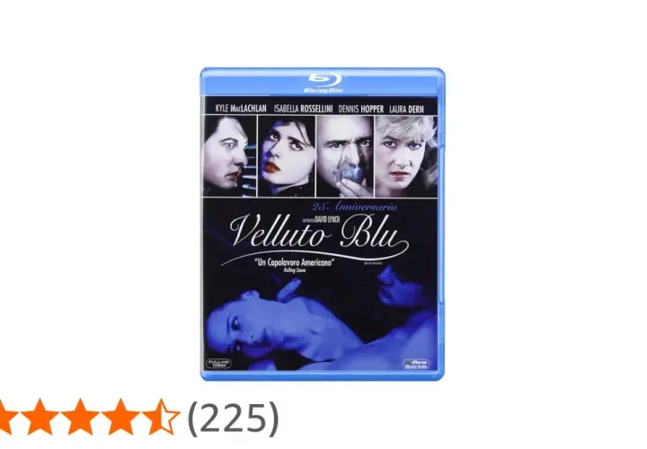 Copertina Blu-ray di "Velluto Blu", con i volti del cast e la locandina del film. Un capolavoro americano.