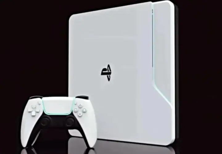 Biała konsola PlayStation 6 z kontrolerem, gotowa na nowe przygody.