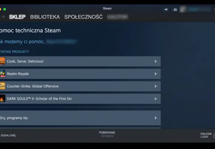 Pomoc techniczna Steam. Gdy gra na Steam nie chce się włączyć, sprawdź ostatnie produkty, np. Cook, Serve, Delicious!
