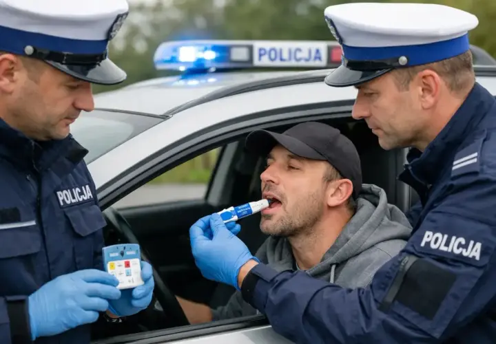 Policja przeprowadza test na narkotyki. Kierowca poddaje się badaniu śliny. Ile się czeka na wyniki badań krwi na narkotyki policja?
