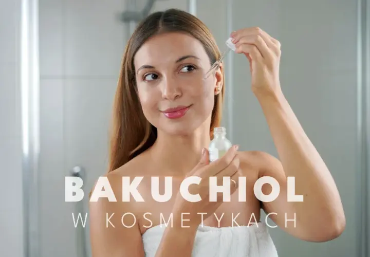 Kobieta aplikuje serum z bakuchiolem, by cieszyć się jego odmładzającymi efektami.