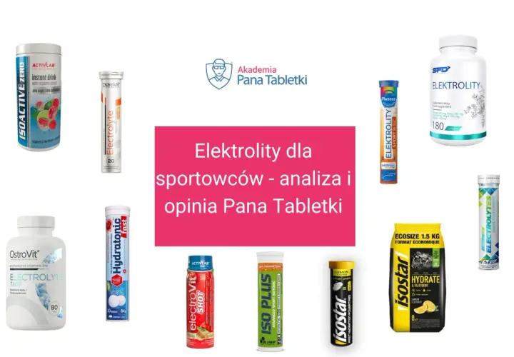 Mocne elektrolity dla sportowców: różne produkty, od napojów po tabletki musujące, pomagające w nawodnieniu i regeneracji.