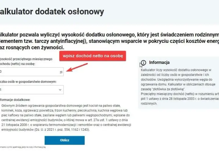 Kalkulator dodatku mieszkaniowego online - Oblicz swoje prawo do dodatku