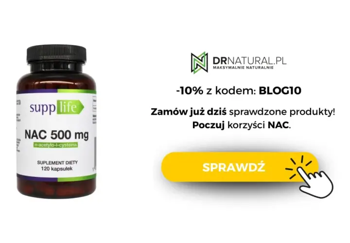 Suplement diety NAC 500 mg (n-acetylocysteina) w kapsułkach. Zamów i poczuj korzyści NAC! -10% z kodem BLOG10.