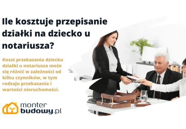 Ile bierze notariusz za przepisanie działki? Koszt przekazania działki dziecku u notariusza zależy od czynników, w tym wartości nieruchomości.