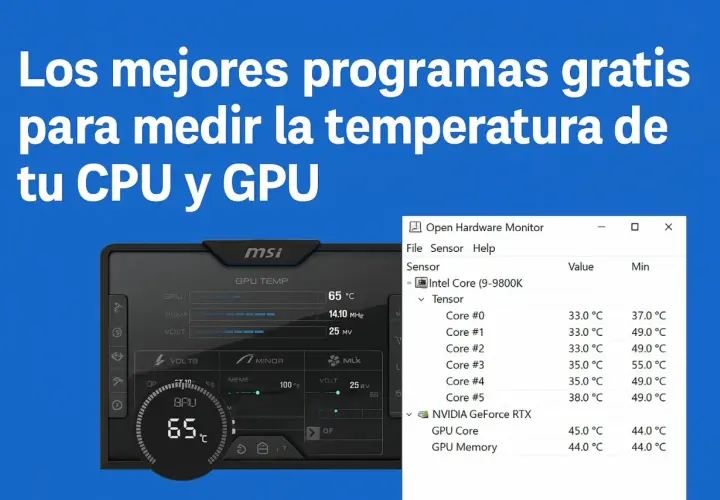 Muestra cómo ver la temperatura de tu CPU y GPU con Open Hardware Monitor y MSI Afterburner.