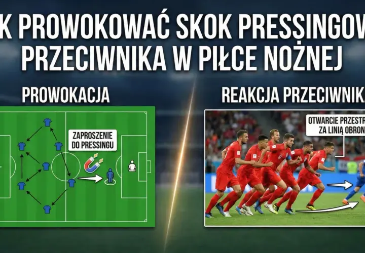 Schemat taktyczny pokazuje, jak sprowokować atak pozycyjny przeciwnika, zapraszając go do pressingu, by otworzyć przestrzeń za linią obrony.