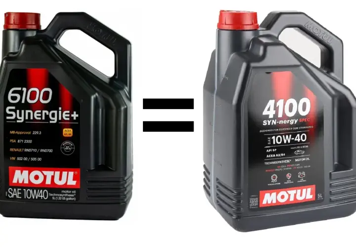 Dwa oleje Motul 10W-40: 6100 Synergie+ i 4100 SYN-nergy SPEC. Czy Motul to dobry olej? Tak, oba spełniają normy.