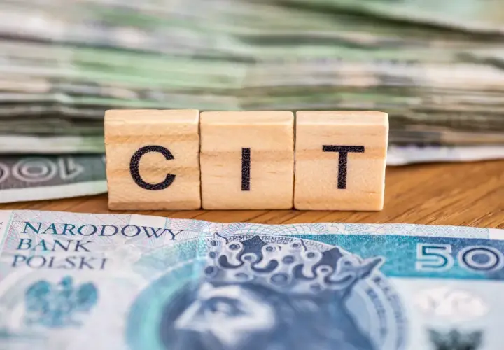 Drewniane klocki z literami "CIT" na tle polskich banknotów. Kluczowe dla dokumentacji cen transferowych.