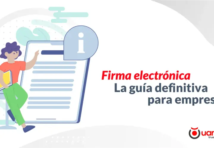 Ilustración de una persona con un documento, junto a un texto que explica qué necesito para firmar digitalmente.