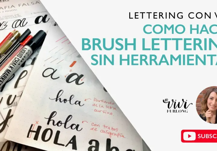 Ejercicios para aprender a hacer lettering con marcadores. Muestra letras "a" y "hola" practicadas.