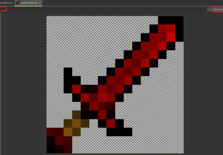 Tworzenie własnego moda do Minecrafta zaczyna się od edycji tekstur, jak ten czerwony miecz.