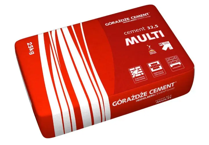 Worek cementu Górażdże MULTI 25kg. Zastanawiasz się, ile kosztuje worek cementu? Ten produkt nadaje się do murowania, tynkowania, stabilizacji pod kostkę i fundamentów.