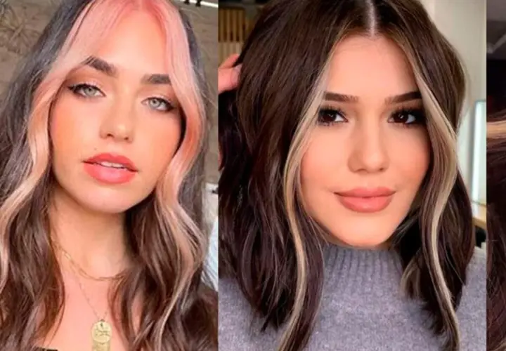 Dos mujeres lucen peinados con mechas chunky: una con mechones rosados y otra con rubios.