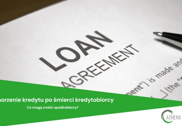 Ubezpieczenie kredytu hipotecznego w razie śmierci chroni spadkobierców. Dokument "Loan Agreement" i długopis sugerują formalności.
