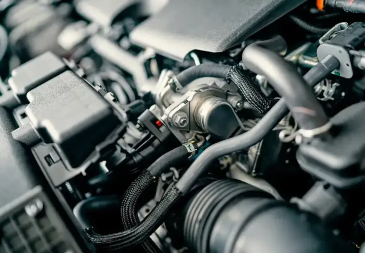 Silnik diesla z widocznymi przewodami i elementami układu paliwowego. Przyczyny wypadania zapłonu diesel mogą być różne, od problemów z wtryskiwaczami po zanieczyszczenia.