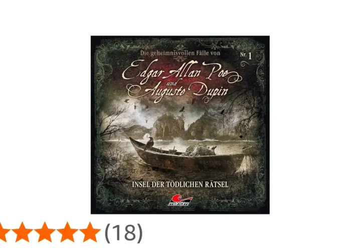 Buchcover: "Die geheimnisvollen Fälle von Edgar Allan Poe und Auguste Dupin", Nr. 1, "Insel der tödlichen Rätsel". Die Dupin-Reihenfolge beginnt hier.