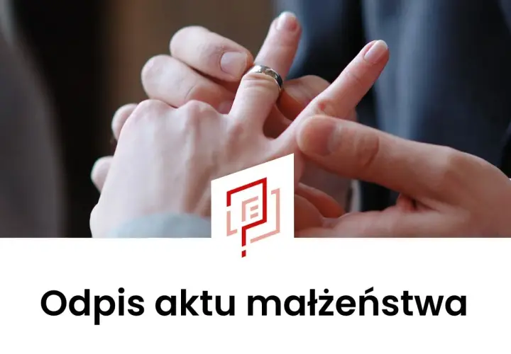 Dłonie z obrączką, symbolizujące małżeństwo. Potrzebujesz odpisu aktu małżeństwa?