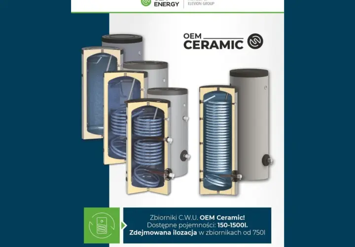 Zbiorniki C.W.U. OEM Ceramic! Przekroje pokazują spiralę grzewczą. Dostępne pojemności 150-1500l.