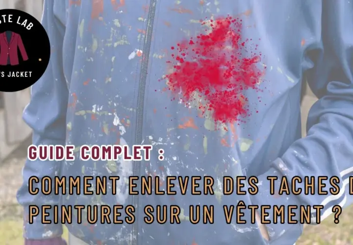 Guide complet : comment enlever des taches de peinture sur un vêtement, comme cette doudoune éclaboussée.