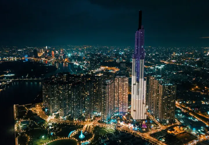 Ho-Chi-Minh-Stadt bei Nacht, ein Leuchtturm der Hoffnung für den Vietnam ETF.