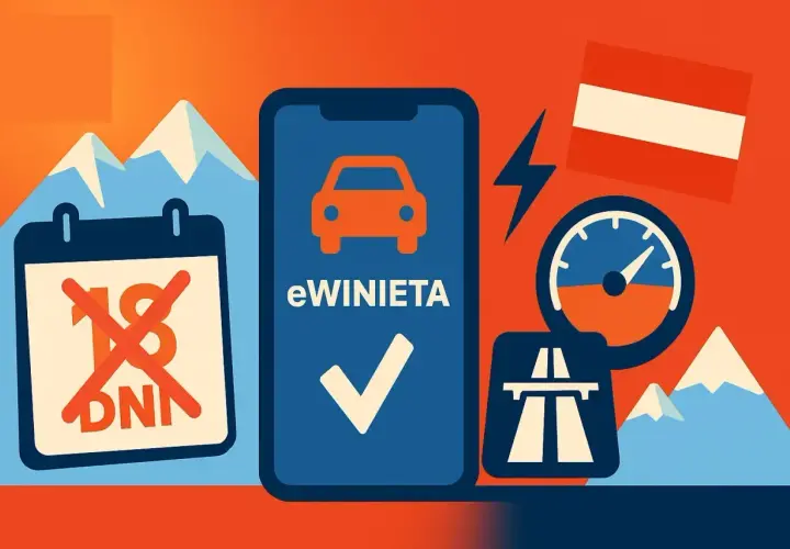 Planujesz podróż? Sprawdź, czy na Słowację trzeba winiety. Na ekranie telefonu widnieje "eWINIETA" z zaznaczeniem, że jest wymagana.