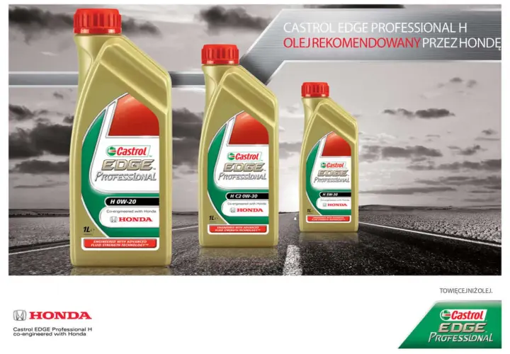 Olej Castrol EDGE Professional H, rekomendowany przez Hondę, to gwarancja jakości. Czy to dobry olej? Tak, dla Twojej Hondy.