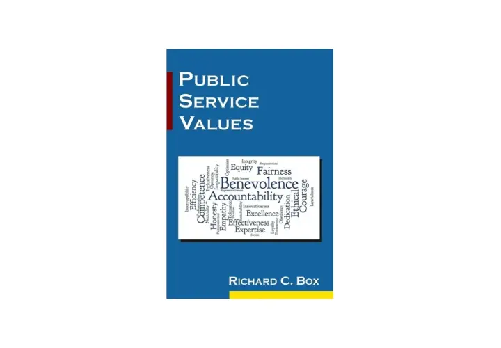 A word cloud visually represents public service values like integrity, fairness, benevolence, and accountability, highlighting the core principles of public service.