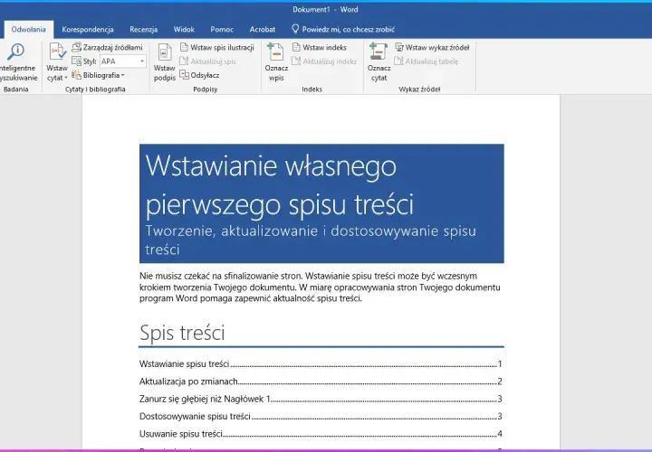Jak wstawić spis treści w Wordzie - proste kroki, które musisz znać