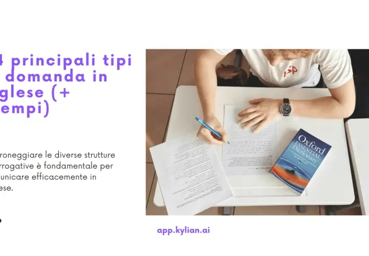 Studente che scrive, con un dizionario Oxford e fogli di esercizi. Impara frasi con "many" per migliorare il tuo inglese.