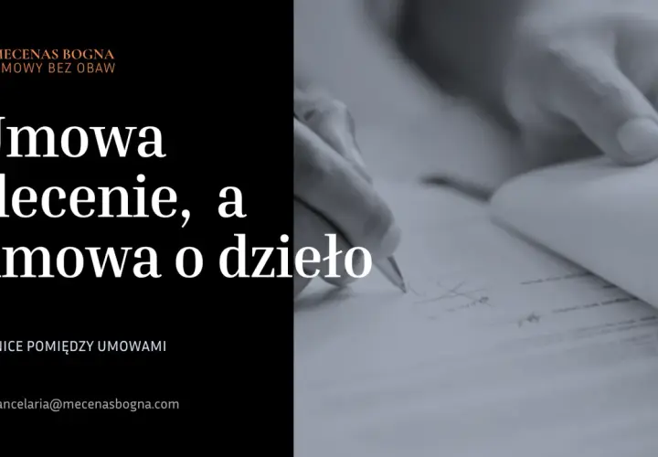 Umowa zlecenie, a umowa o dzieło – poznaj różnice. Dłoń podpisuje dokument, symbolizując zawarcie umowy.