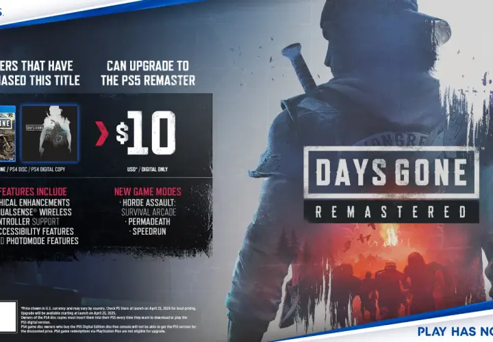 Days Gone Remastered na PS5. Ulepszenie za $10 dla posiadaczy PS4. Nowe tryby gry i ulepszenia graficzne.