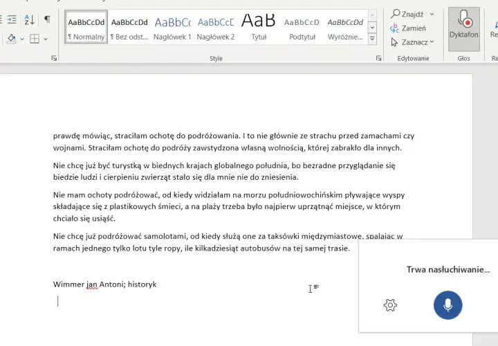 Dyktowanie w Wordzie: Jak pisać teksty głosem? Instrukcja krok po kroku