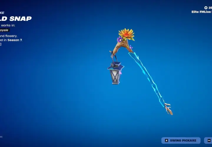 Mroźny kilof z kwiatami i latarenką, jeden z kilofów Fortnite.