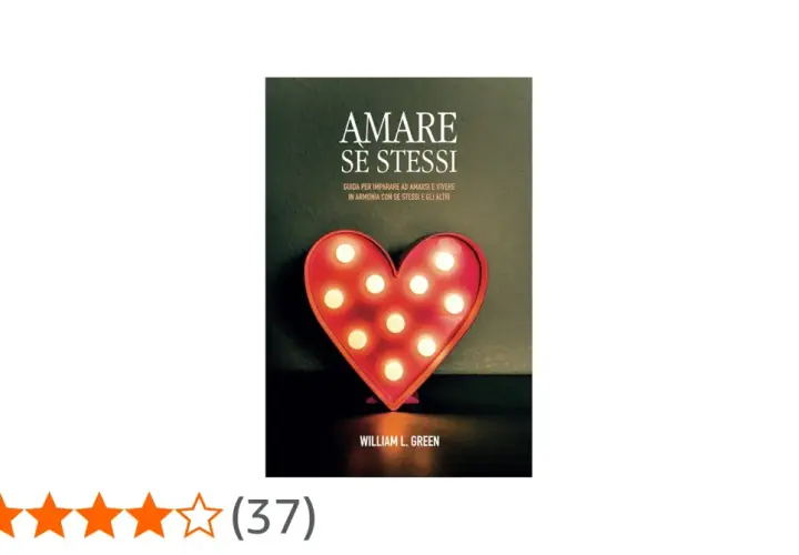 Copertina del libro "Amare se stessi" con un cuore luminoso. Una guida per imparare ad amarsi e vivere in armonia.