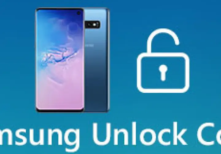 Samsung Unlock Center: dowiedz się, jak odblokować telefon Samsung, gdy zapomnisz kodu. Ikona otwartej kłódki i smartfon.