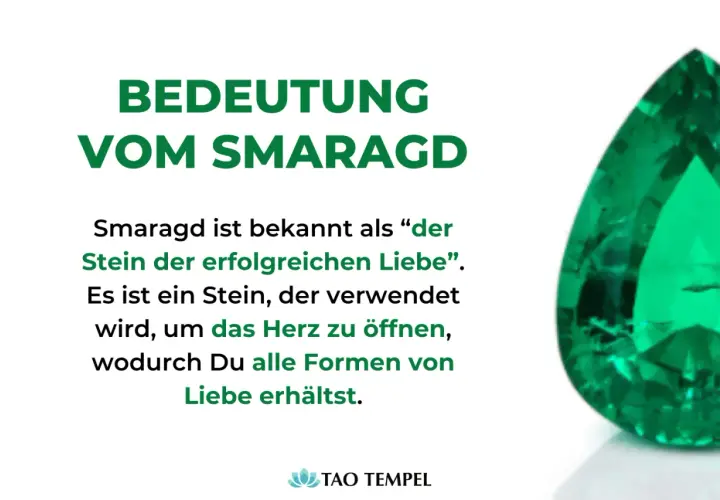 Der Smaragd, bekannt als "Stein der erfolgreichen Liebe", öffnet das Herz für alle Formen von Liebe.