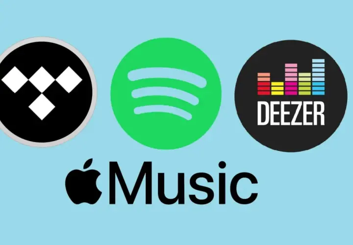 Loga Tidal, Spotify, Deezer i Apple Music. Wybierz swoją ulubioną platformę do tworzenia playlisty muzycznej.