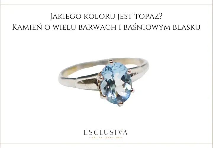 Srebrny pierścionek z owalnym, błękitnym topazem. Kamień ten, znany z magicznych właściwości, zachwyca baśniowym blaskiem.