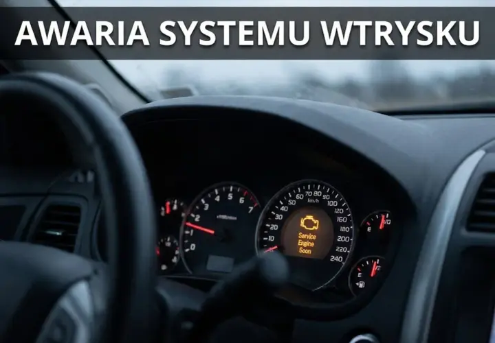 Awaria systemu wtrysku. Na desce rozdzielczej świeci się kontrolka "Service Engine Soon", sygnalizując problem.
