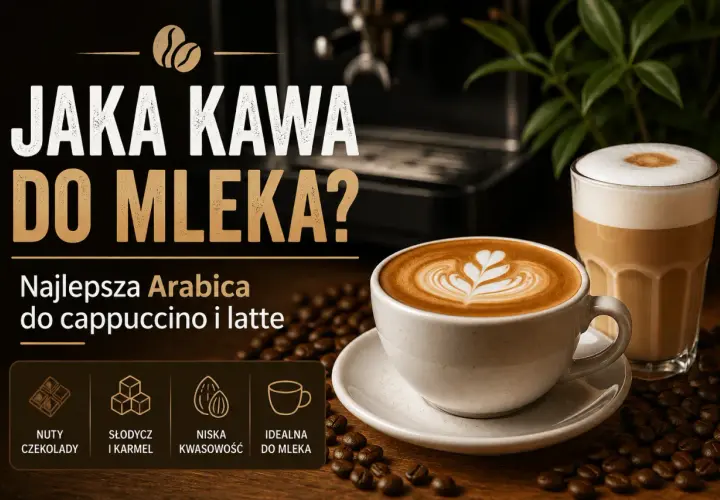 Jaka kawa do latte? Najlepsza Arabica z nutami czekolady i karmelu, niska kwasowość, idealna do mleka.